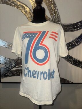 Chevrolet '76 Graphic Short Sleeve Tee - White with Blue & Red Print